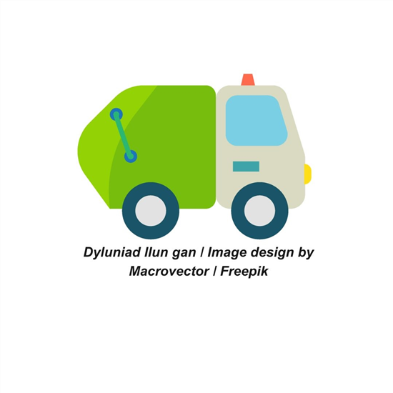 Green and blue recycling lorry